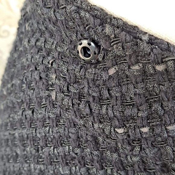 Nic & Zoe Size Small Black Tweed Skirt Aymmetric Hem Faux Wrap Elastic Back NWT - Picture 6 of 14